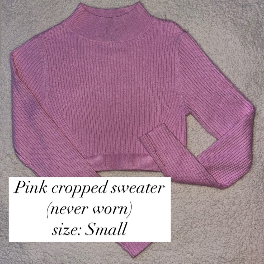 Pink Cropped Sweater